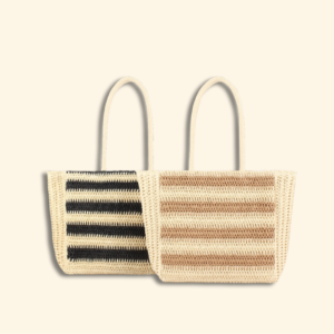 Handwoven Striped Large Tote Bag