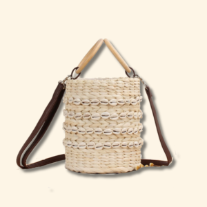 Braided straw Medium Bucket Bag