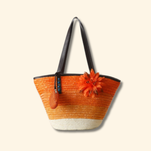 Braided Wheat-straw Striped Large Tote Bag