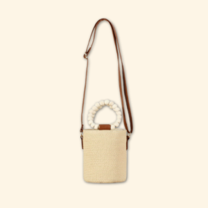 Handwoven Medium Bucket Ball Handle Bag
